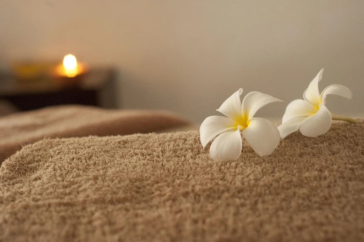 Cabinet de soins Petite Source Shao Yang — ambiance zen, fleur et bougie, Lyon 9ème